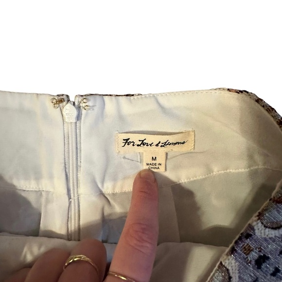 For Love & Lemons Brocade Flared Pant in Ivory Floral Size Medium - Picture 4 of 4